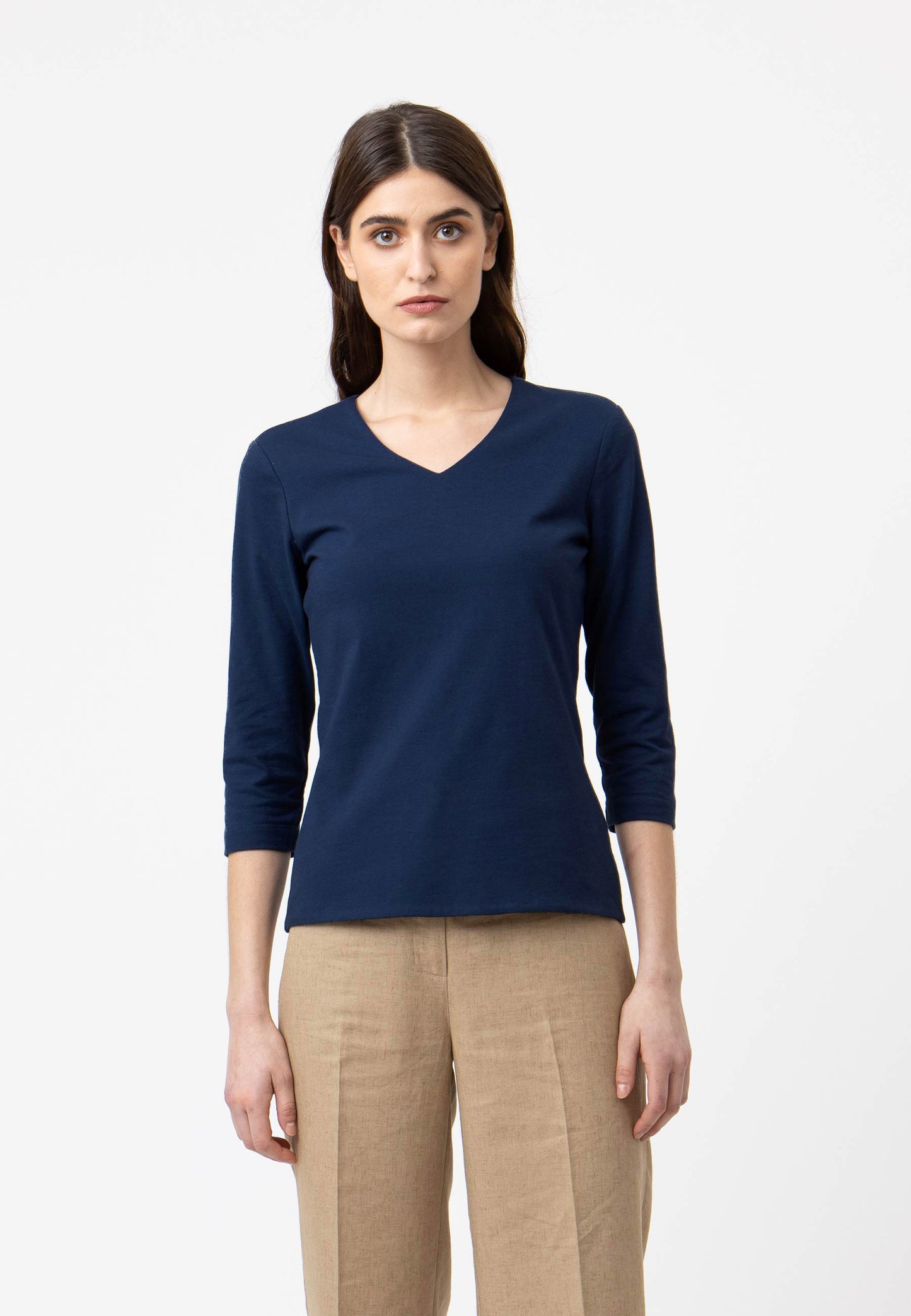 Chemise col V, modèle Mara