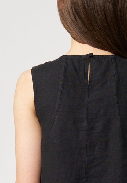 Kleid, Modell Carena aus leichtem Stoff mit ärmellosem Schnitt und dezenter Knopföffnung am Rücken für eleganten Stil