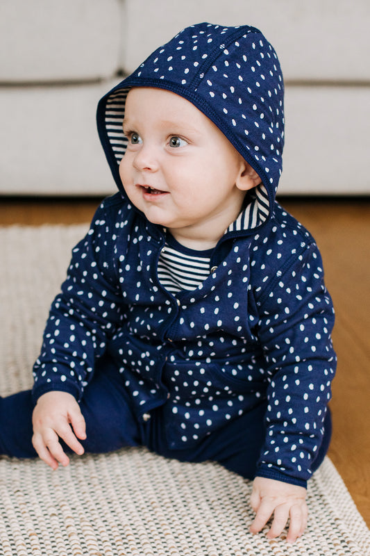 Veste à capuche réversible, modèle Momo